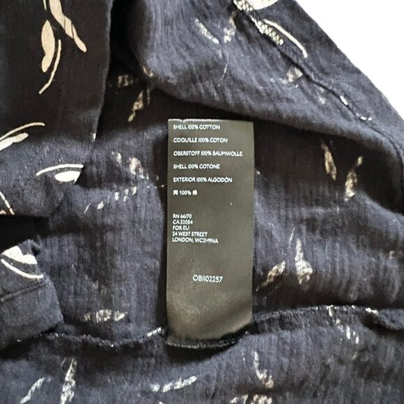 Anthropologie Maeve Winona Babydoll Tunic Top Black White Cotton 3/4 Sleeve Sz S - Picture 7 of 14